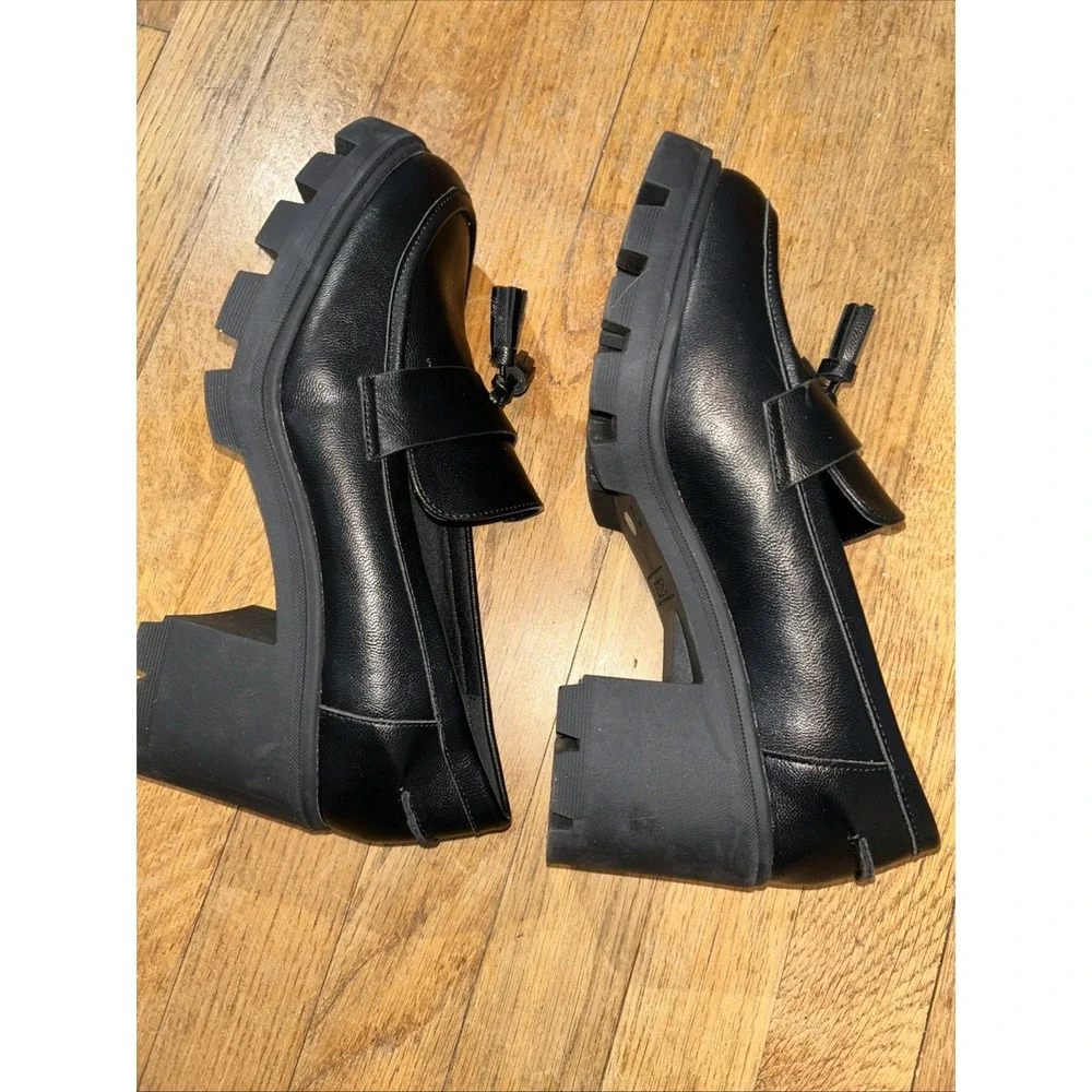 Chunky Heel Loafers Black y2k 9.5‎ A.N.A. Penny Goth Whimsigoth Academia Witchy